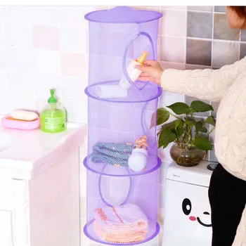 

makeup organizer 3Shelf Hanging bag Storage Mesh Net Organizer Laundry Toy Towel socks Closet MHQ home decoration accessories