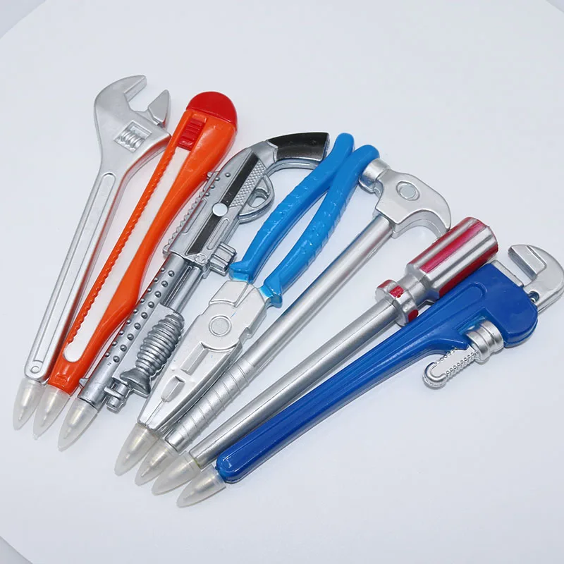 

100 pcs Personality Hardware Tools Creative Stationery Ballpoint pen Quality Plastic pen Writing pen screwdriver Utility knife