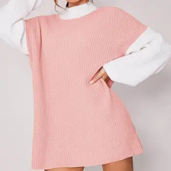 

2019 Autumn Casual Plus Size Knitted Sweaters Female Loose Patchwork Pullover Turtleneck Lantern Sleeve Sweaters
