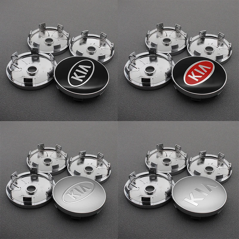 4PCS Car Tire Center Hub 60MM Covers Rim 56MM Stickers For Kia Sportage 2019 Cerato Rio 4 3 Soul Ceed Auto Exterior Accessories |