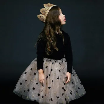 

Kids Autumn Winter Dresses for Girls Star Sequins Princess Dress Girls Long Sleeve Party Vestidos Baby Girl Children Clothing