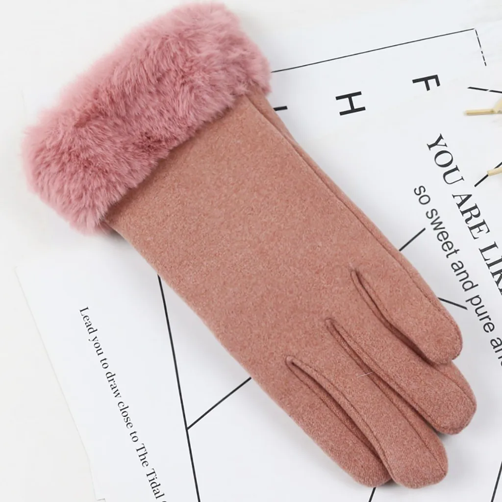 Плюшевые перчатки женские зимние Лоскутные перламутровые мягкие льняные перчатки женские перчатки Invierno теплые перчатки Handschuhe женские перчатки