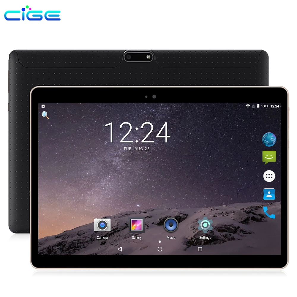 

CIGE Tablets Android 8.0 Octa Core Ram 6GB ROM 64GB 10.1 Inch 8MP Dual SIM Tablet PC Wifi GPS bluetooth phone