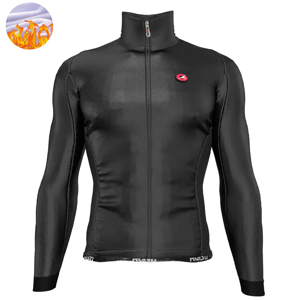 

rosti Winter thermal fleece Jersey Cycling Clothes Men Long Sleeve Jersey outdoor riding bike MTB clothing warm Fleece Warm wear