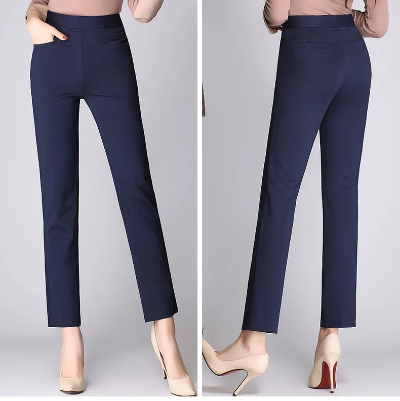 Женские осенние прямые брюки с высокой талией, женские повседневные брюки