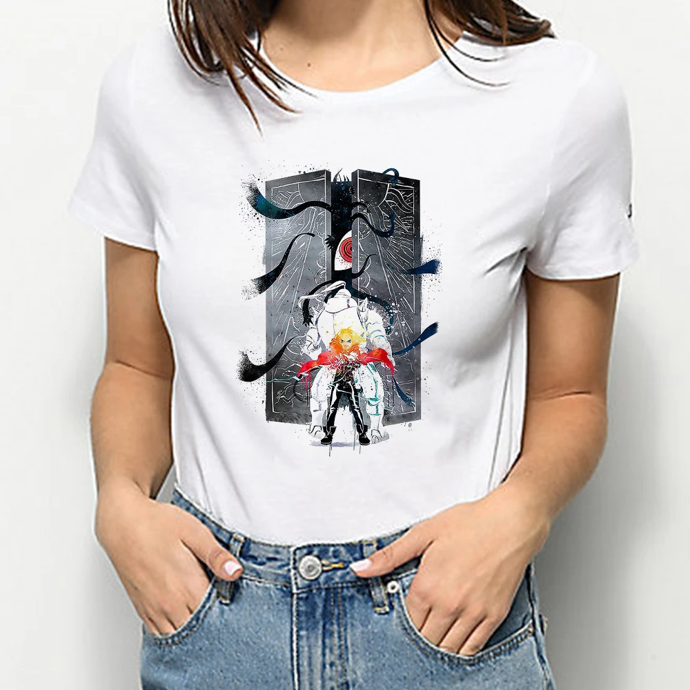 

Fullmetal Alchemist T-shirt Women Funny Anime Shirt 2020 90s Japanese Harajuku Cartoon Hip Hop Graphic Cute Tops For Women