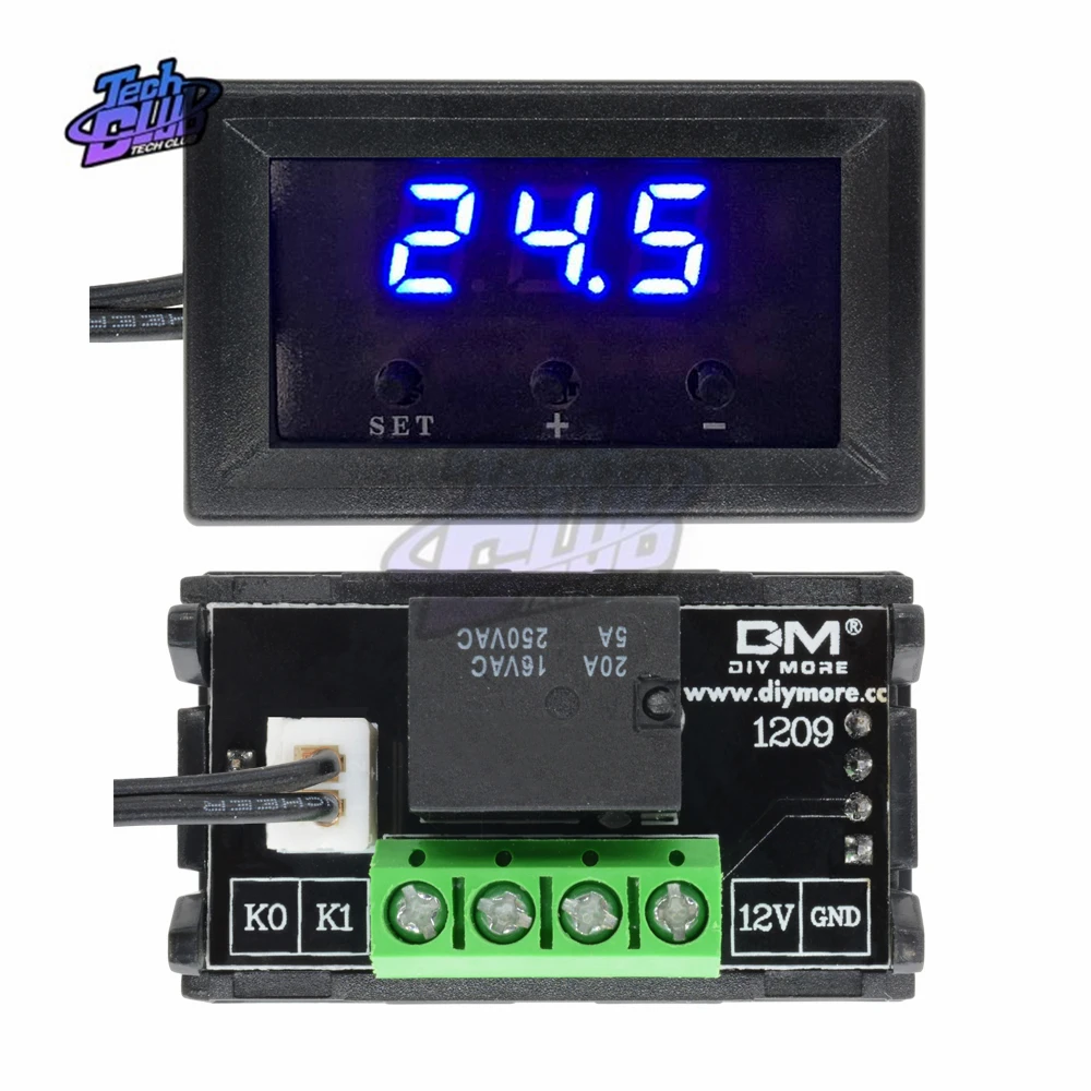 

W1209WK LED Digital DC 12V Heat Cool Temp Thermostat Temperature Control Switch Temperature Controller Thermometer Thermo
