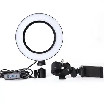 

Desktop Tripod Mount+16 Cm USB LED Ring Light Curved Diffuse Ring Light Vlogging Selfie Photography Video Lights Phone Clamp
