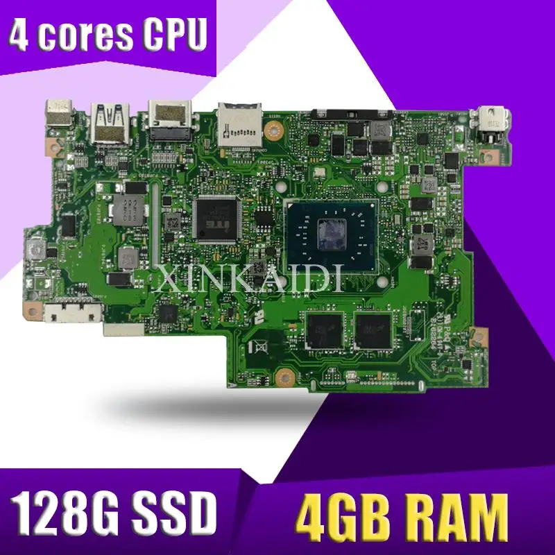 С 4G ram + 128G SSD 4 ядра материнская плата с процессором для ноутбука ASUS E203N E203NA тест