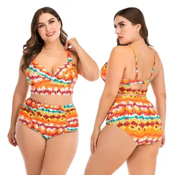 

Sexy Bikini 2020 Two Piece Swimsuit Women Plus size Swimwear Bikini Set 4XL Push Up Female Beachwear Bathing Biquinis