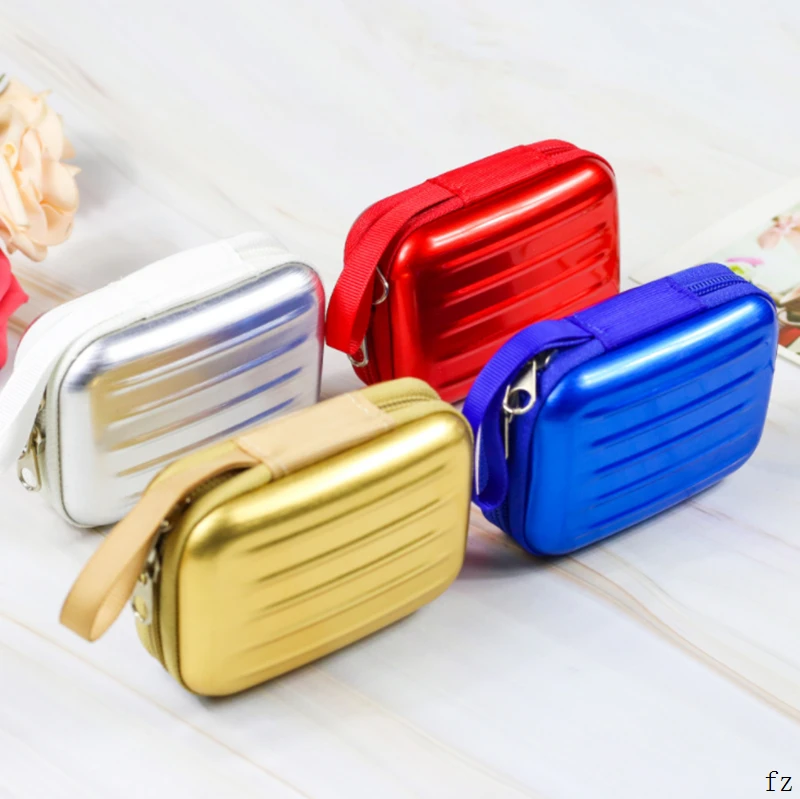 100 Pcs Earphone Case Cable Organizer Box Protective Headphone Cable Charger Storage Bags Coin Pouch Metal Earphone Container