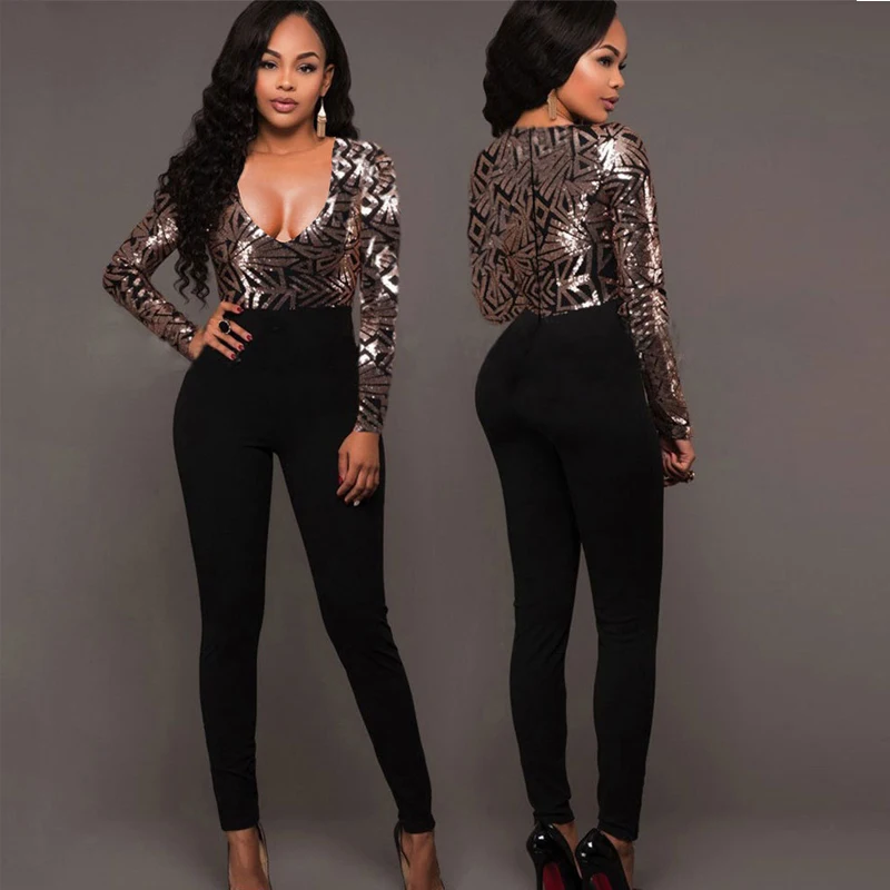 jumpsuit deep v neck