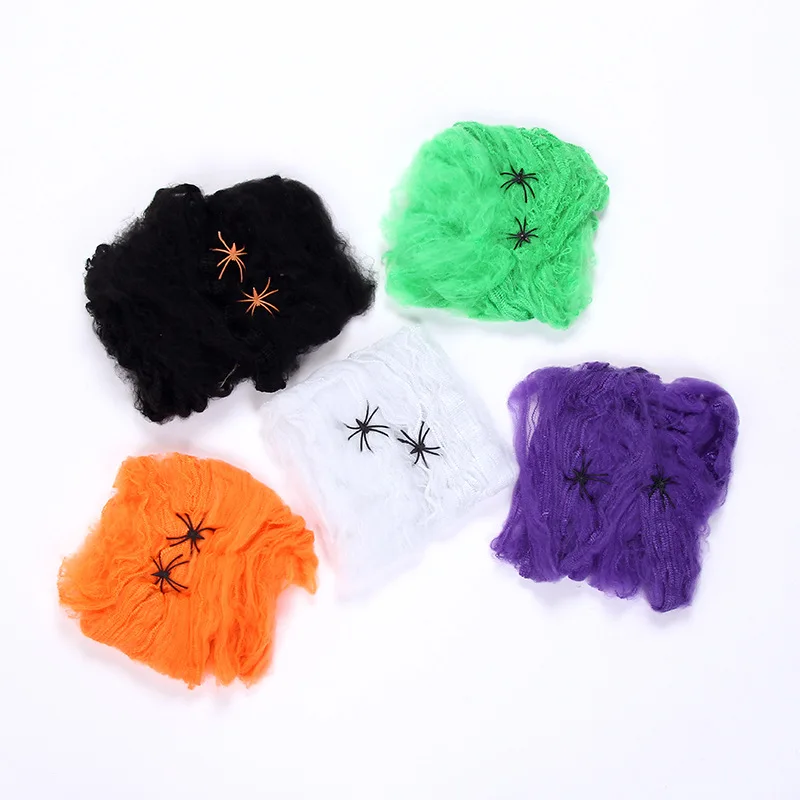

Luminous Spider Web Cobweb Horrible Scary Bar Haunted House Scene Props Arranged Decor Halloween Party Decoration
