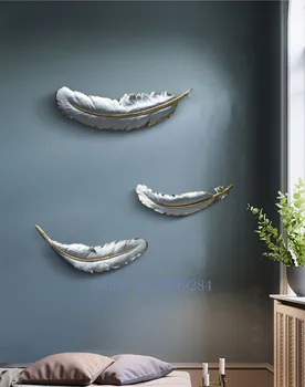 

CREATIVE NORDIC RESIN GOLD FEATHER WALL MOUNT WALL DECORATION MODERN HOME BACKGROUND WALL HANGING DECORATIONS CHILDREN'S ROOM