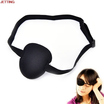 

1pc Adjustable Strap Washable Sleep Eyeshades Black Medical Use Concave Eye Patch Foam Groove Relieve Astigmatism