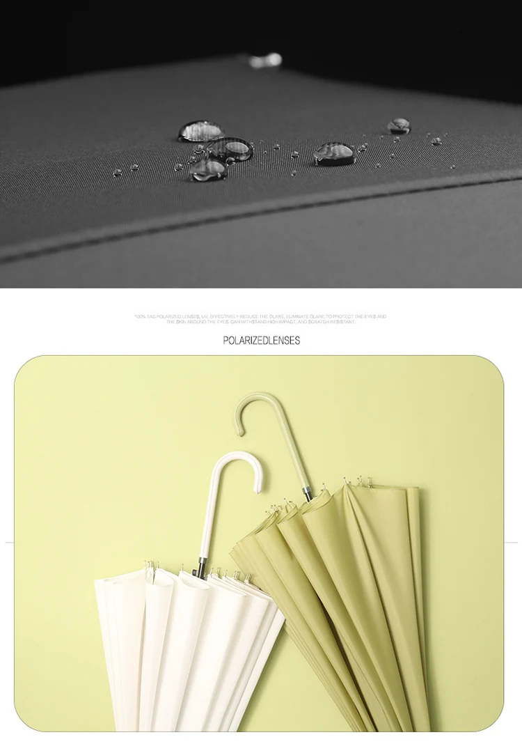 Only Jime Simple Straight Long Handle Umbrella Creative Solid Color Small Fresh Leather Handle Umbrella Retro Student Umbrella