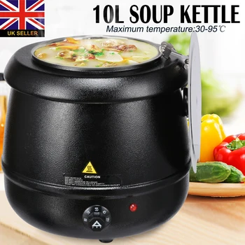 

New 10L Electric Soup Kettle Warmer 220V - 240V Stainless Steel Electric Heat Soup Warmer Soup Pot Bowl Food Processors