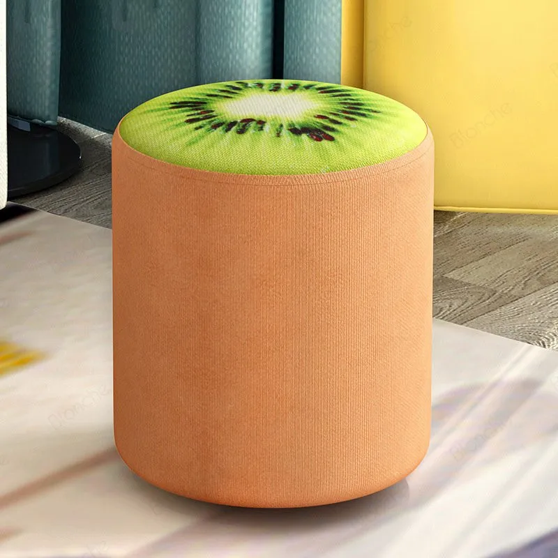 Современный фруктовый тканевый стул небольшой шаг подножка обеденный круглый пуф otomans детская мебель деревянный стол - Цвет: Big H
