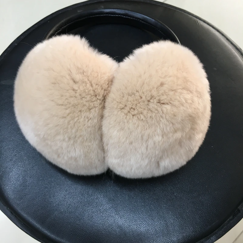 Women Russia Winter 100% Natural Rex Rabbit Fur Earmuff Men Warm Fashion Real Fur Earmuffs Kids Fur Ear Cover Girl's Earlap (6)