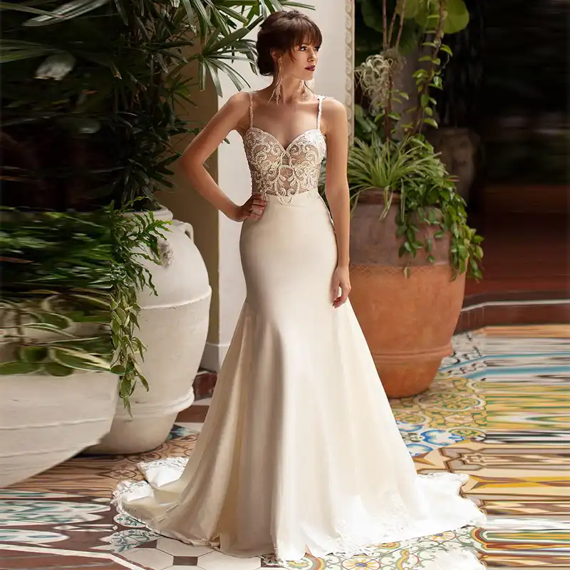 Vestidos De Novia Ightree De Sirena 2020 Vestido De Novia Encantador Con Espalda Descubierta Y Tirantes Finos Vestido De Novia Bohemio Vestido De Novia Corte Sirena Aliexpress