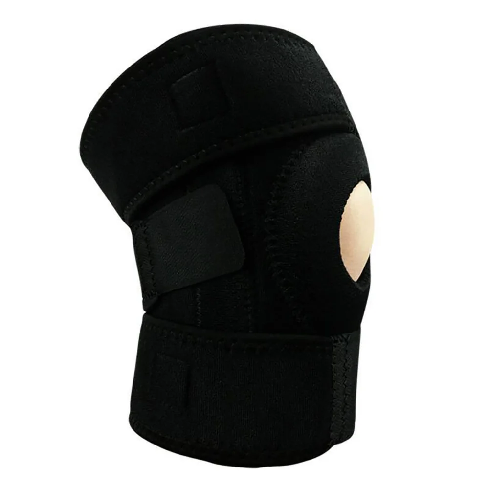 1Pc Nylon Wrap Knee Brace Support Sleeve Adjustable Open Patella Stabilizer Protector For Arthritis Meniscus Tear Running Sports