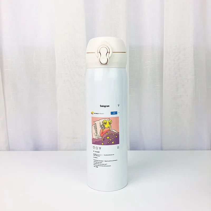 Каваи Сейлор Мун термос бутылка милый мультфильм нержавеющая сталь вакуумная колба портативный герметичный изолированный бутылка для воды для девочек - Цвет: 500ML