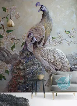 

[Self-Adhesive] 3D Peacock WG562 Wall Paper mural Wall Print Decal Wall Murals Belly