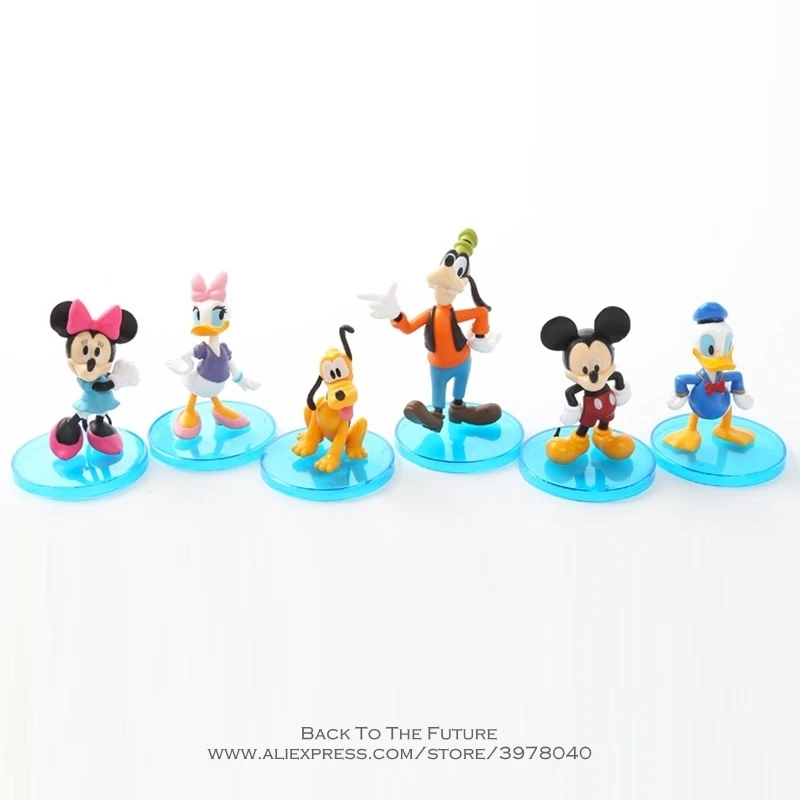Disney Микки Маус Минни 6 шт./компл. 8 см фигурка осанка коллекция украшений аниме