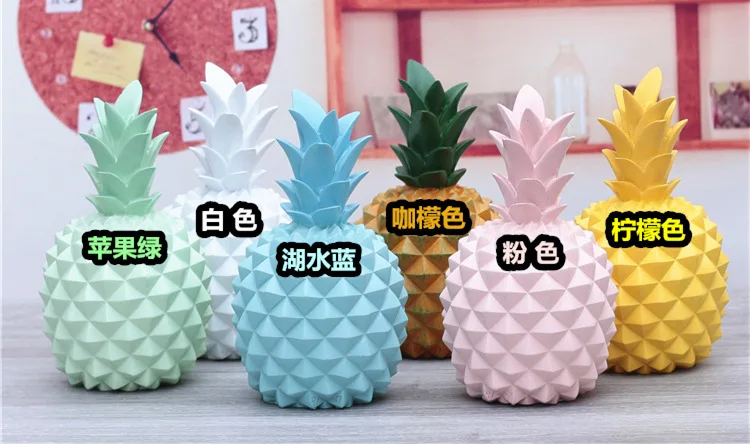 Creative Jelly Color Pineapple Decoration Zakka Home Decoration Resin Gift Coin Bank Savings Bank Fruit Furnishings