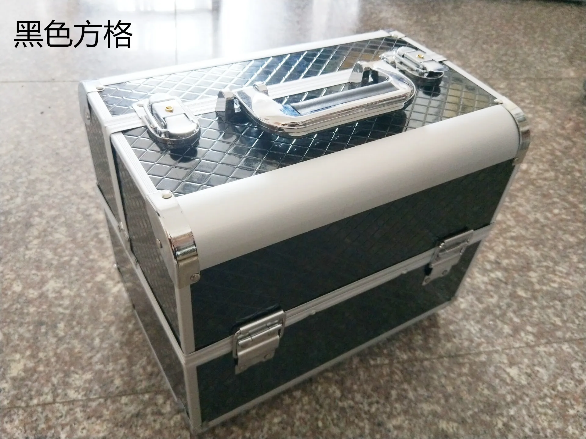 Двойная открытая коробка для макияжа из алюминиевого сплава, чехол для косметических инструментов Munsu, коробка для макияжа mei jia xiang, профессиональный портативный алюминиевый чехол для макияжа