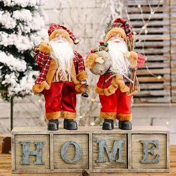 

Christmas decoration standing pose Santa Claus doll Christmas backpack old man doll toy for home New Year party Decoration