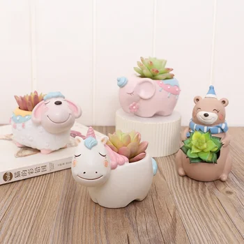 

Creative resin Succulent flower pot cute animal DIY green plant pot home gardening desktop pot New #