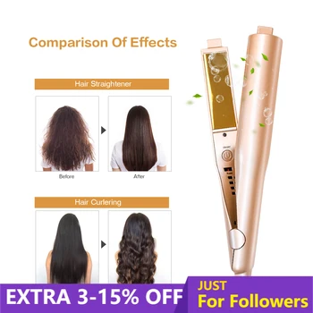 

Tyme Iron 2 In 1 Hair Straightener Gold Twist Flat Iron Hair Curling Hair Straightening Tools Hair Iron Fast Heating Hair Curler