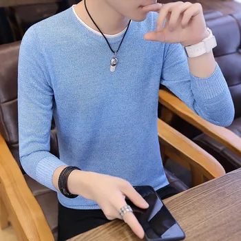 

2020 Brand Spring Knitted Sweaters Casual Men Sweater O-Neck Top Blouse Men's Solid Pullovers Slim Fit Pullover Clothing C269