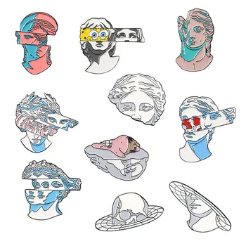 

Creative Enamel Brooch Segmentation Sculpture Art Chic Brooch SpongeBob Denim Badge Pin broochs Wholesale in 2020