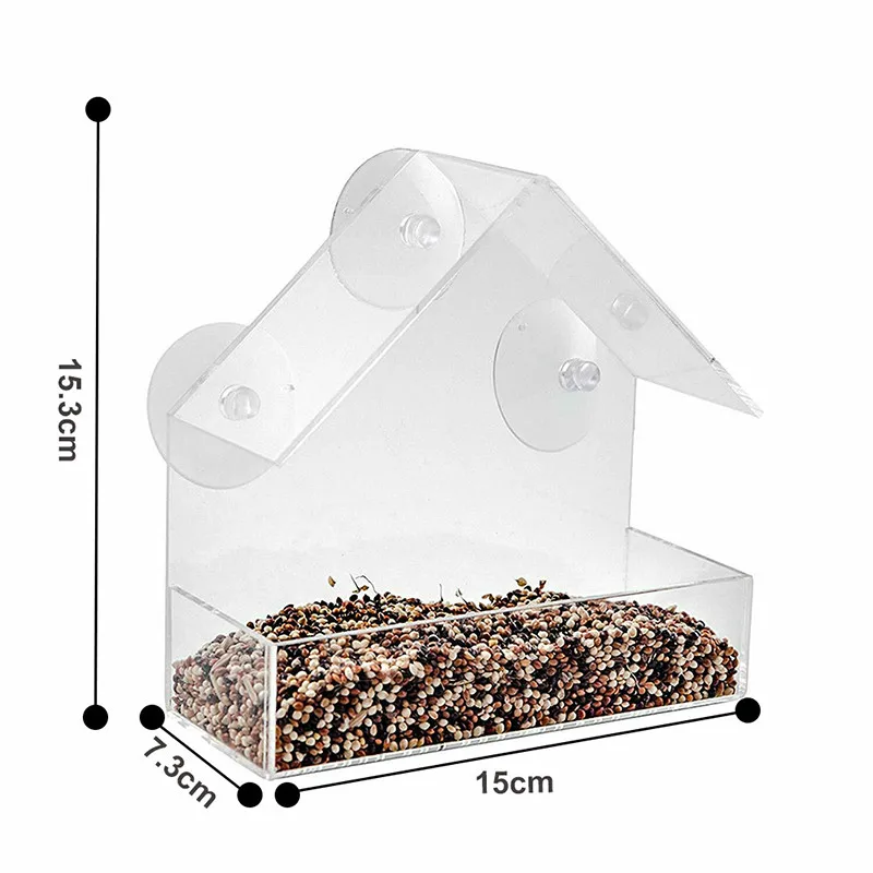 2020 Hot Sale Clear Glass Window Viewing Bird Feeder Hotel Table