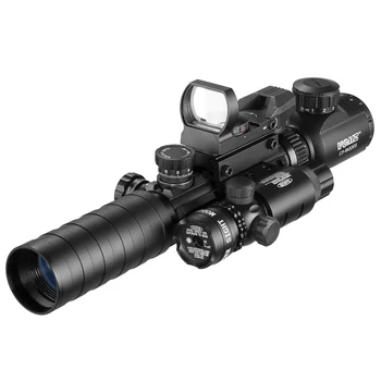 VOMZ 3-9X32 EGC Tactical Optic Red Green Illuminated Riflescope - Holographic Reflex 4 Reticle Red Dot Combo Hunting Rifle Scope 4