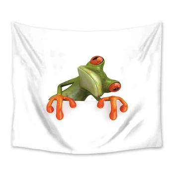 

Cartoon Frog Tapestry Wall Hanging Polyester Home Bedroom Decor White Cartoon Bedspread Beach Mat Blanket Yoga Mat Tapestries