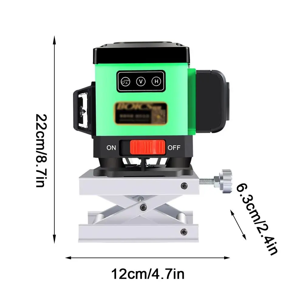 3D 12 Line Green Light Affixing Instrument Level 360 Degree High Precision Flat Floor Level Ground Line With Remote Control