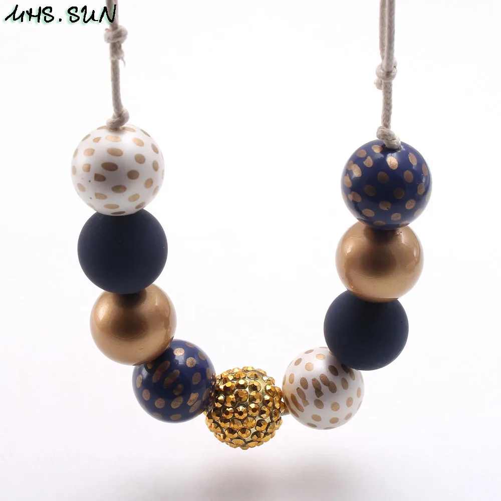 MHS. SUN модное ожерелье для мальчиков и девочек с бусинами-бусинами ручной работы, детское регулируемое ожерелье на веревке, вечерние подарки