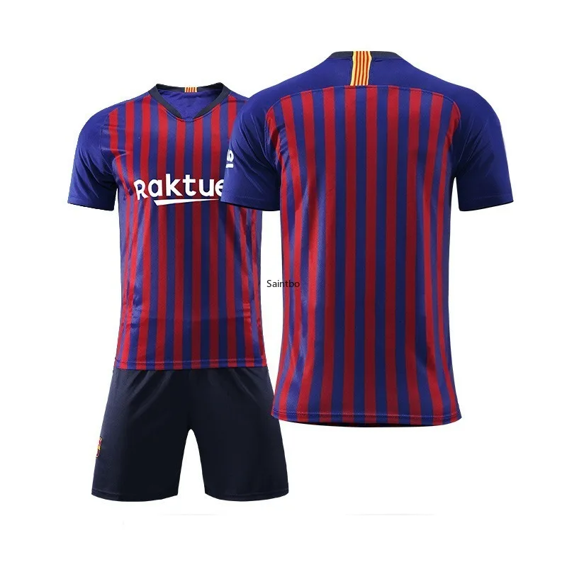 

Barcelona Home Children's Football Suit for Men and Women Adult Training Suit Breathable Soccer Uniforms Football Jerseys Set