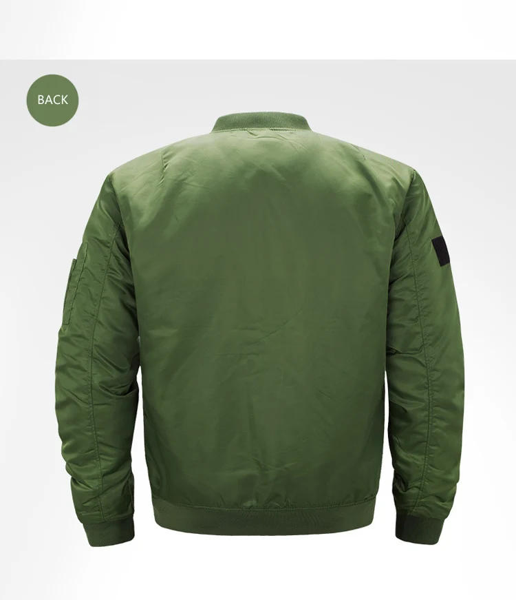 New pilot Air men bomber jacket Mens Military Bomber Jackets Men Casual Solid Zipper Pilot Jacket Green New Slim Fit Male Coats