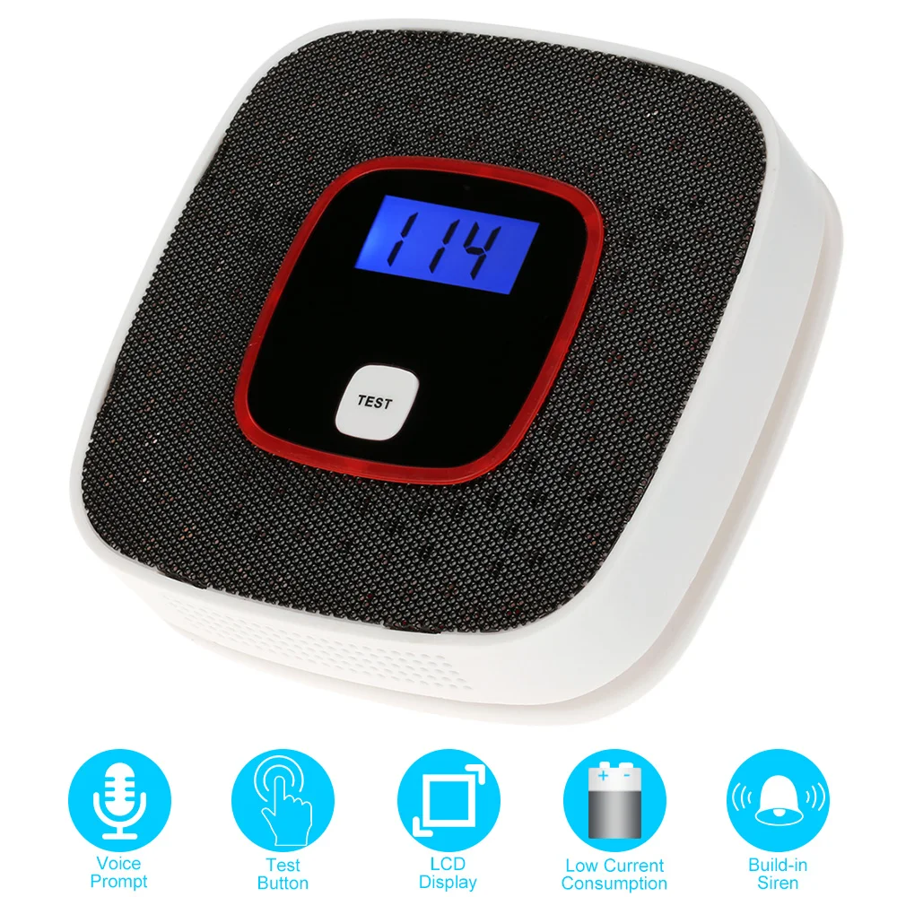 LCD CO Carbon Monoxide Gas Alarm Sensor Poisoning Smoke Gas Tester Detector
