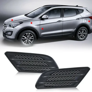 

High Quality Accessories Car Side Fender Vent Airflow Hole Sticker Hood Decor Trim Black Universal Concise And Beautiful