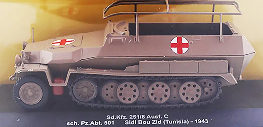 Sd. Kfz.251/8 Ausf. C sch. Pz. Abt.501 Sidi Bou Zid Tunisia 1943 1/43 модель бака IXO