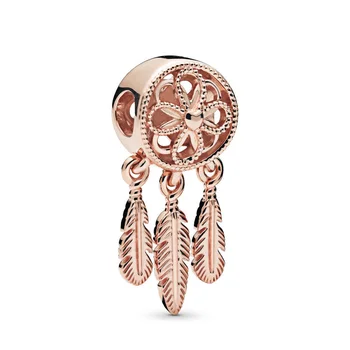 

20 New Exquisite Original 1:1 Fashion S925 Rose Gold Dream Catcher 787200C00 Beaded DIY Women Necklace Bracelet Preferred Match