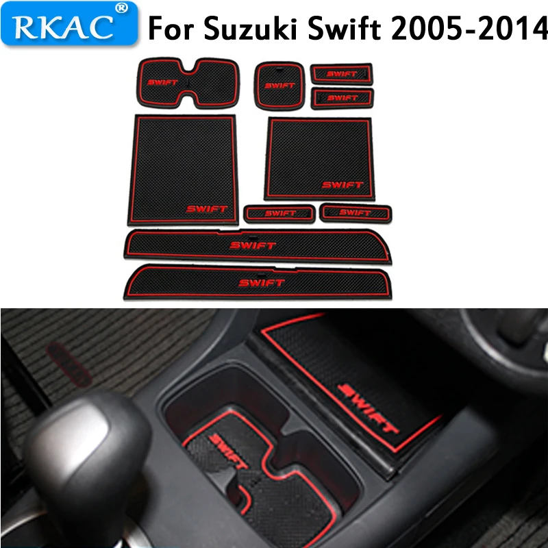 

Car Cup Mat Door Gate Slot Pad Storage Box Mat Accessories For Suzuki Swift 2005 2006 2007 2008 2009 2010 2011 2012 2013 2014