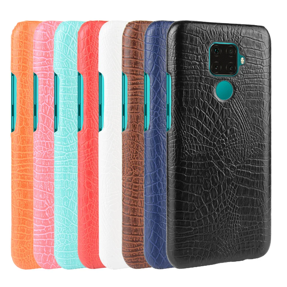 Жесткий чехол с текстурой крокодиловой кожи из искусственной кожи для huawei Nova 5Z