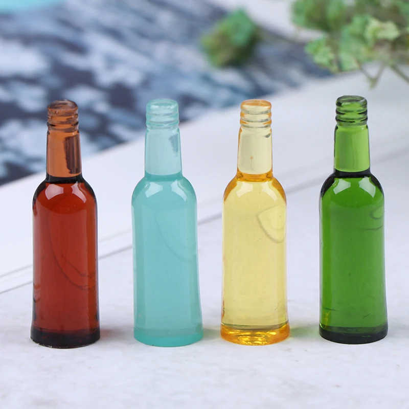 6Pcs 1:12 Dollhouse Miniature Beer Wine Drink Bottle Doll Kitchen Accessories`sy 