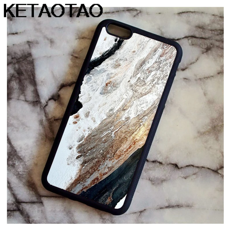 KETAOTAO чехол для телефона с мраморным рисунком камня для iPhone 4S SE 5C 5S 6 s 7 8 X Plus XR XS Max чехол из мягкого ТПУ резины силикона - Цвет: Серый
